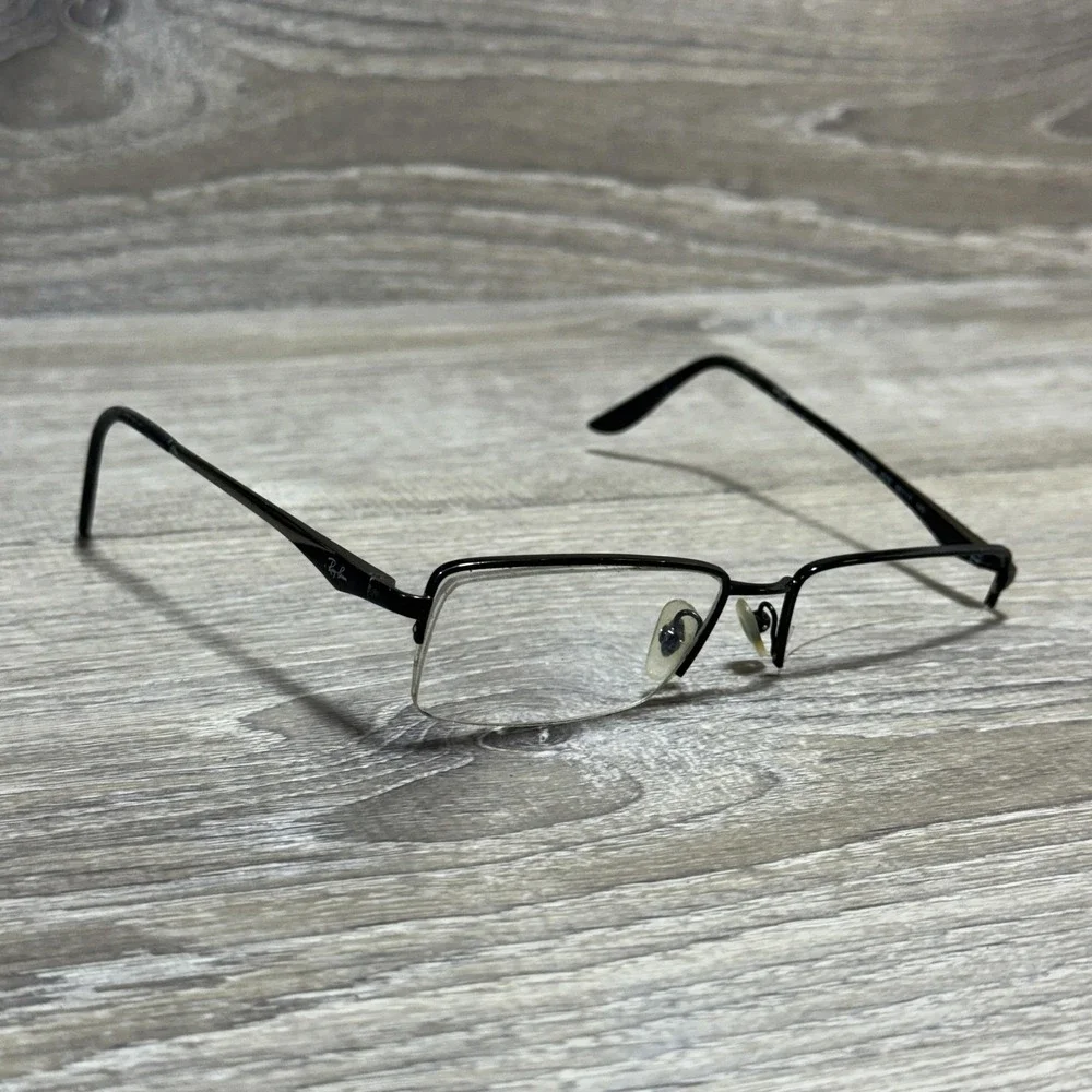 Ray-Ban RB6154 2576 Eyeglass Frames 54-17-140 Semi-Rimless Rectangle Black Metal